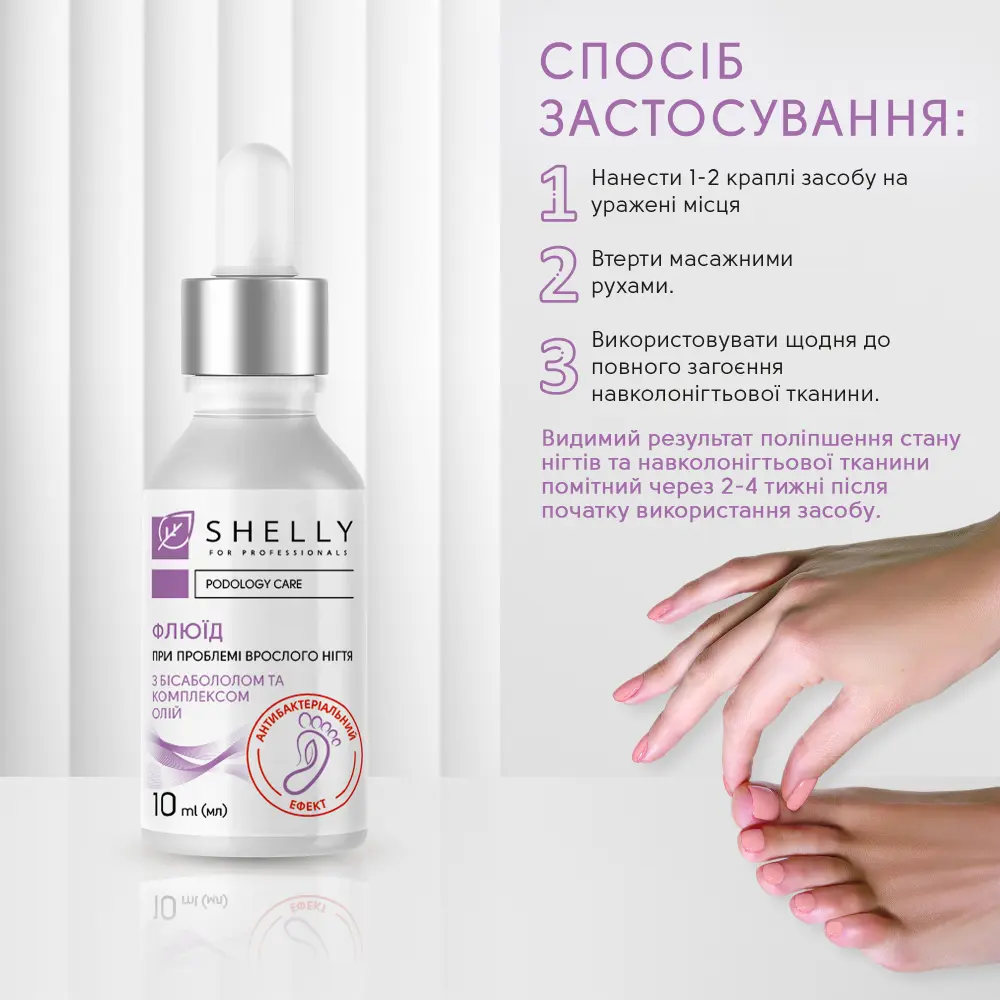 Флюїд при проблемі врослого нігтя з антибактеріальним ефектом Shelly 10 мл - фото 4