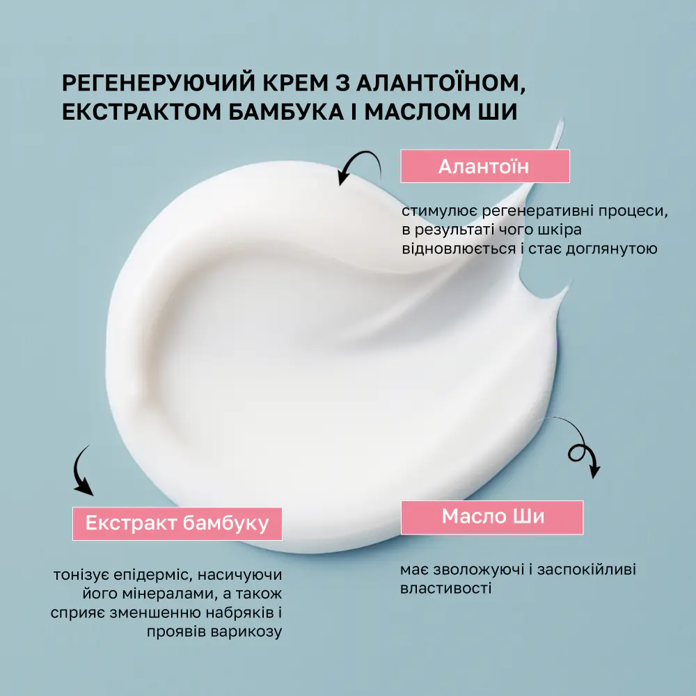 Регенеруючий крем для ніг з алантоїном, екстрактом бамбука і маслом ши Shelly 250 мл - фото 2