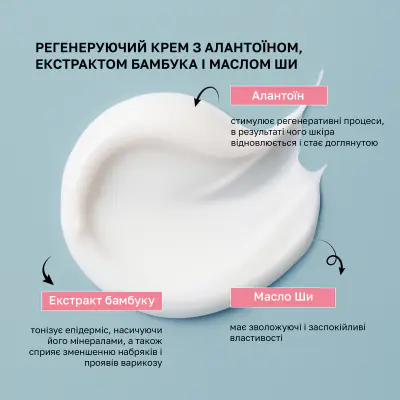 Регенеруючий крем для ніг з алантоїном, екстрактом бамбука і маслом ши Shelly 250 мл