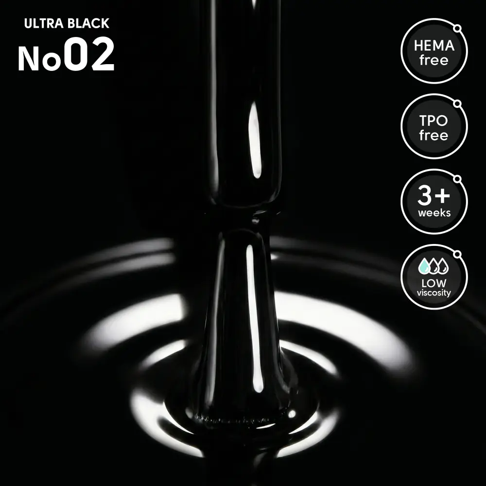 Гель-лак 02 Ultra Black Shelly 12 мл