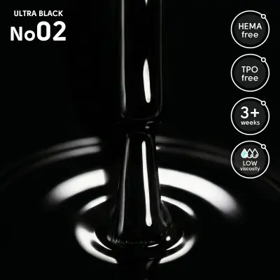 Гель-лак 02 Ultra Black Shelly 12 мл