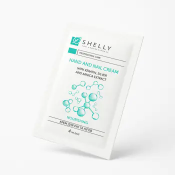 Крем для рук та нігтів з кератином, сріблом і екстрактом арніки Shelly 4 мл Крем для рук та нігтів з кератином, сріблом і екстрактом арніки Shelly 4 мл