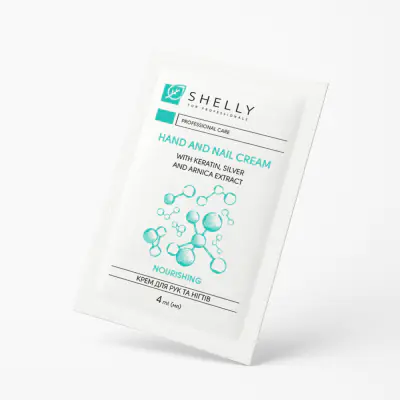 Крем для рук та нігтів з кератином, сріблом і екстрактом арніки Shelly 4 мл