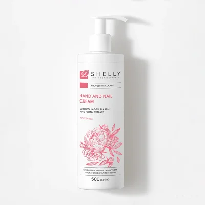 Крем для рук и ногтей с коллагеном, эластином и экстрактом пиона Shelly 500 мл